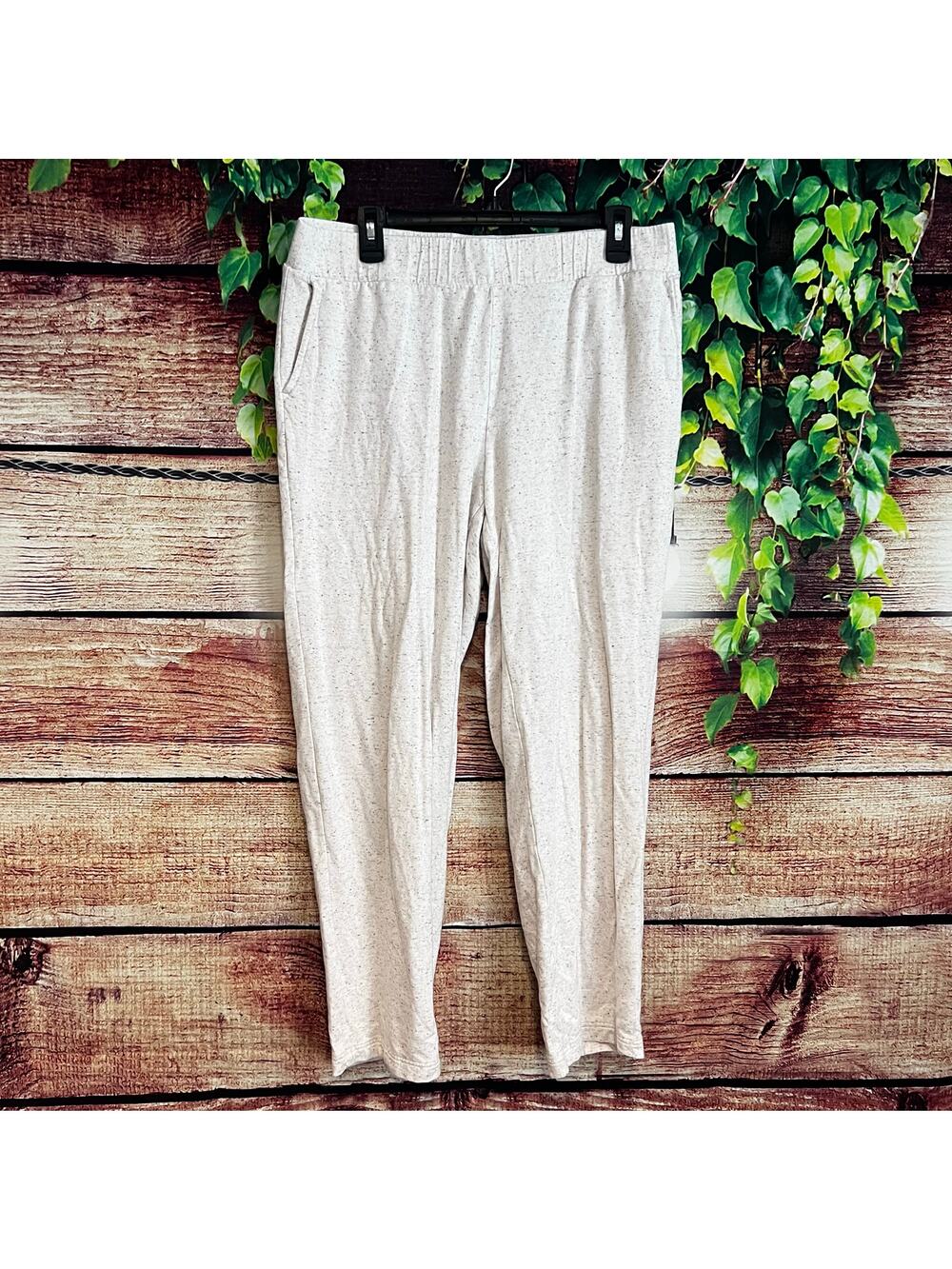J. Jill Pure Jill Tranquility Fleece Lounge Pants XL Cream Speckled Stretchy